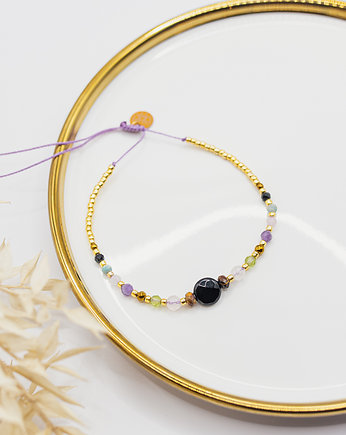 Bransoletka na Szczęście - Onyks Peridot Ametyst, w hand works