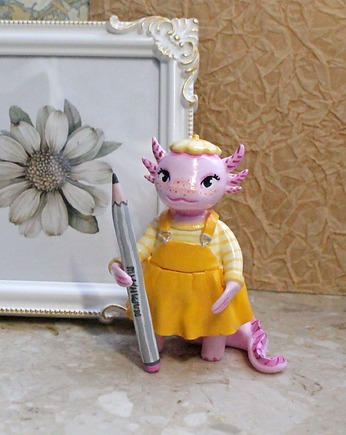 Figurka Aksolotla i Wydry z ramką, Qletta Clay