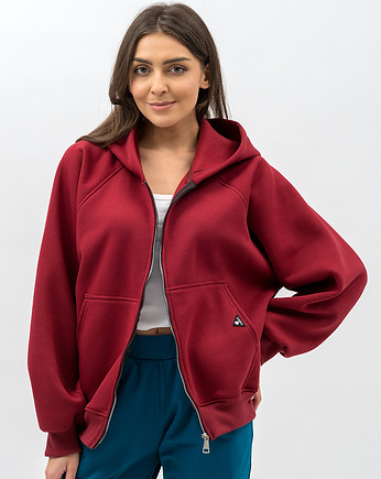 Bluza z kapturem na zamek ,,IKBAL"bordo, 3 for U