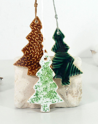 Ceramiczne choinki - komplet ozdób choinkowy, 10FingersArt