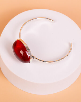 Srebrna bransoletka z barwionym bursztynem, Andorii by Baco