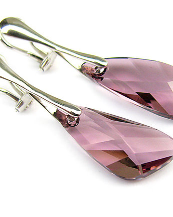 Srebrne klipsy z kryształami Swarovski - Dedal, Marisella