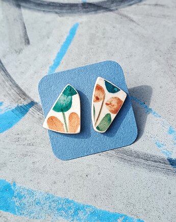 Kolczyki ceramiczne Włocławek, biżuteria z talerzy