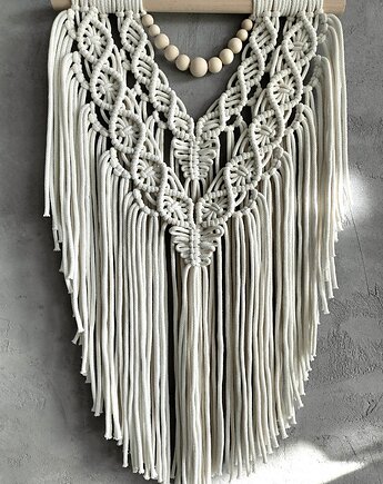 Makrama Ścienna AURA Koralikami Dekoracja Boho na Prezent 40x70 cm, Pracownia Wardin