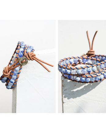 NAD MORZEM bransoletka AGAT w skórze, NOMAD ACCESSORIES