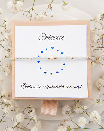Bransoletka dla przyszłej mamy gender reveal boy, Flurry 