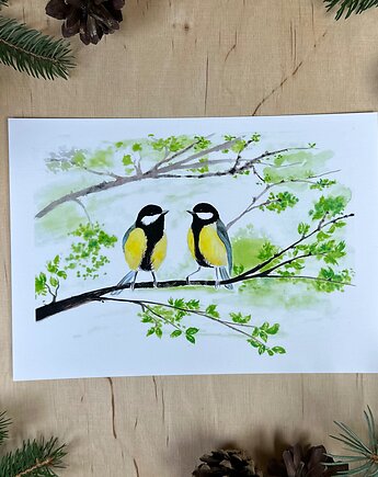 Plakat sikorki, mavipoppy art