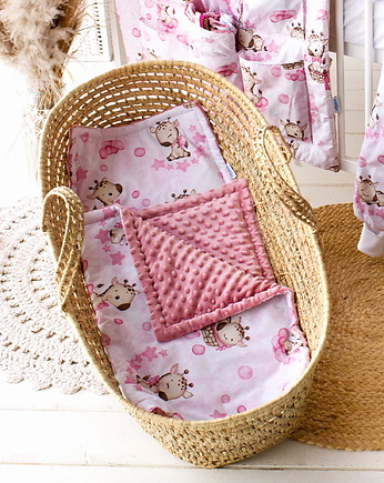Kocyk  z Podusią Trójwarstwowy Niemowlęcy Bawełna 75x55 cm LOVE od BabyU, Sleepdo