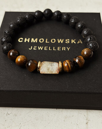 Bransoletka męska Tygrysie Oko i Cytryn, Chmolowska Jewellery