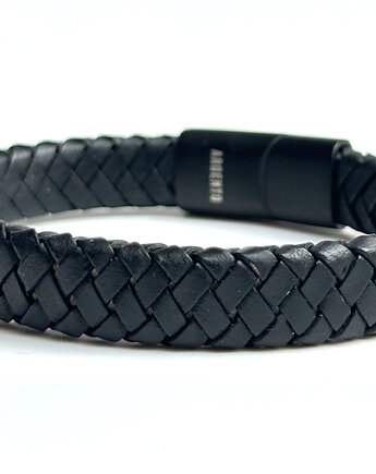 Męska bransoletka pleciona ze skóry naturalnej ArgentoMen, Argento akcesoria