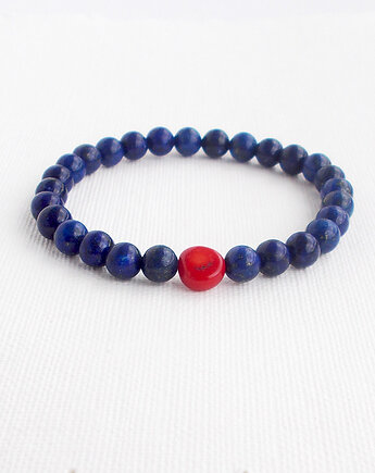 Lapis lazuli i czerwony Koral Bransoletka, galeria nuit