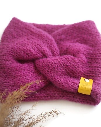 ALPACZINA opaska 100% alpaka fuksja, sploteka