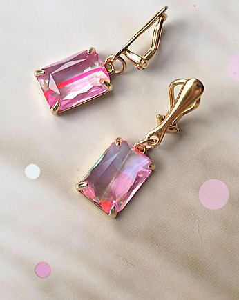 ZŁOTE KLIPSY z kryształem w okuciu, Chodelska Art Studio