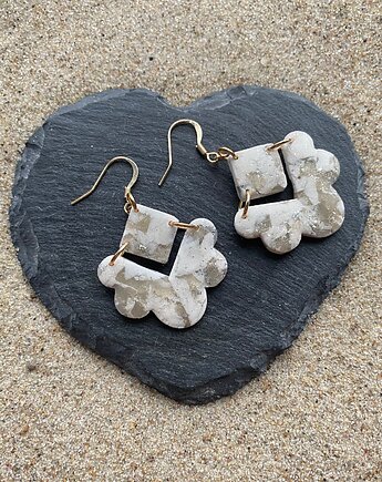 Kolczyki geometryczne jasne z drobinkami, Megan Little Things