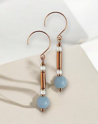 Kolczyki angelit i topaz : okazałe i efektowne, kaktusia