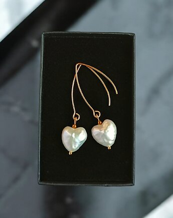 Serce - perła : kolczyki : wyjątkowy prezent PREMIUM