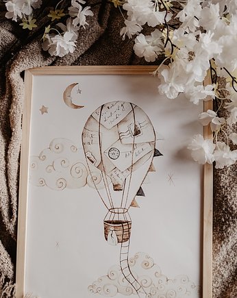 PLAKAT "Marzyciel" Balon 29,7CM X 42CM, KOCYKOMANIA