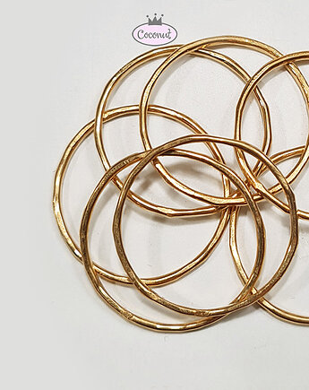 Zestaw 4 obrączek SLIM srebro złocone, COCONUT