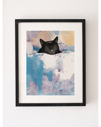 O czym śnią koty? ll, autorski plakat, sygnowany, Anna Polońska
