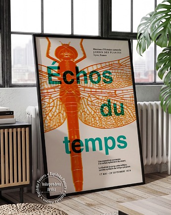 Plakat Entomologiczny Vintage z Ważką - Druk Pigmentowy, DAPIDOKA