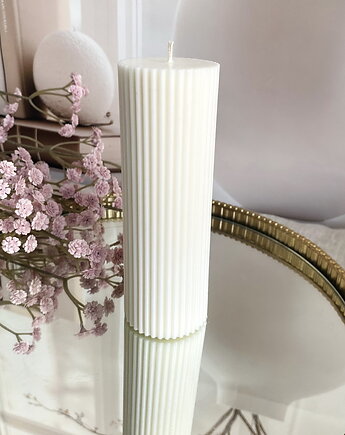 Świeca ekologiczna sojowa dekoracyjna kolumnowa "Linea" 150x50mm, Coccola JEWELLERY