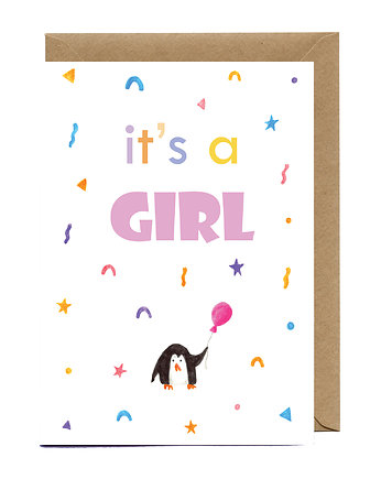 Kartka na narodziny It is a girl, JuliArt