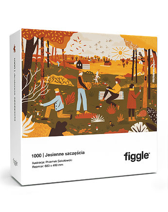 FIGGLE Puzzle 1000 Jesienne Szczęścia. Ilustracja: Przemek Sokołowski, Figgle