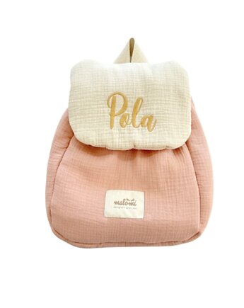Plecak muślinowy pink Pola, Malomi Kids