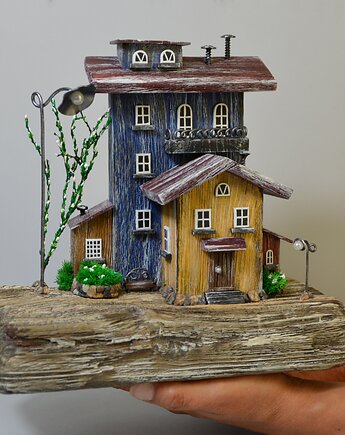 Rustykalny domek z drewna ręcznie robiony wystrój domu, Creative Craft Family R