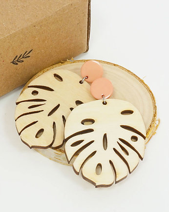 Drewniane Kolczyki MONSTERA, Natu Artwork