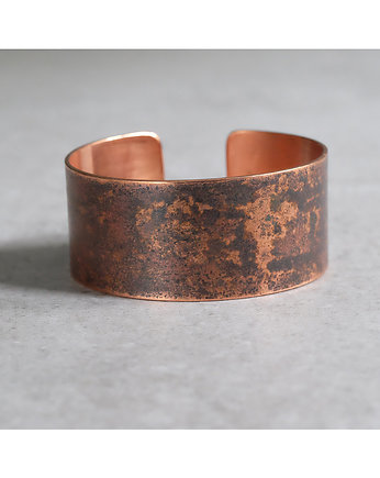 Bransoletka miedziana patynowana 3x19 cm, Strzała Studio