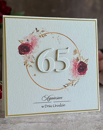 Personalizowana kartka na 65 urodziny, BH 50, Anna Art and Crafts