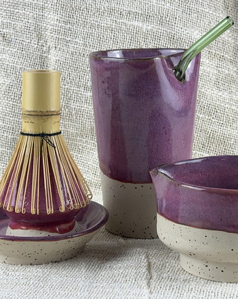 Zestaw do matchy - Śliwkowy rytuał, ceramika_surudo