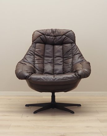 Fotel obrotowy skórzany, duński design, lata 60, H.W. Klein, Bramin, Przetwory design