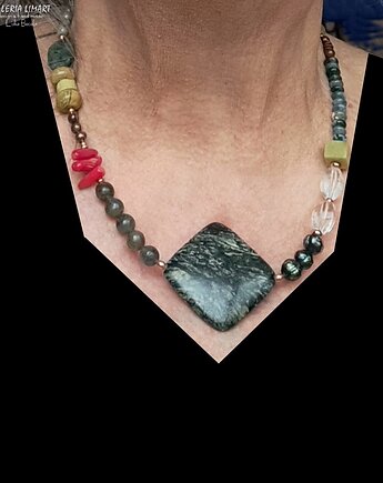 Naszyjnik ze specjalnie dobranych minerałów w niewykłej kolorystyce handmade, Galeria Limart