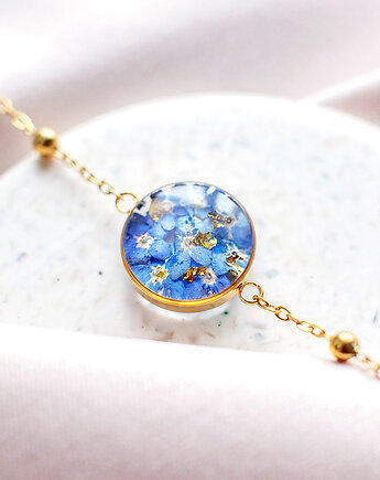 Wisiorek z niezapominajkami, nature gift