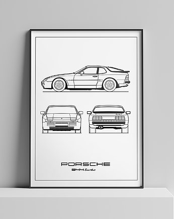 Plakat Legendy Motoryzacji - Porsche 944 Turbo, Peszkowski Graphic