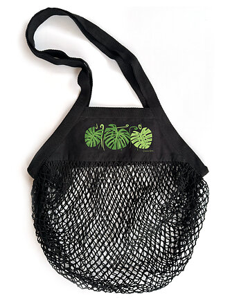 Siatka Bawełniana Pleciona Monstera czarna, Gliniana Kura