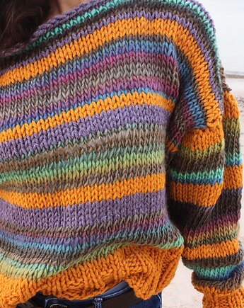 Sweter handmade   z wełną moher, Mademoiselle Patrini