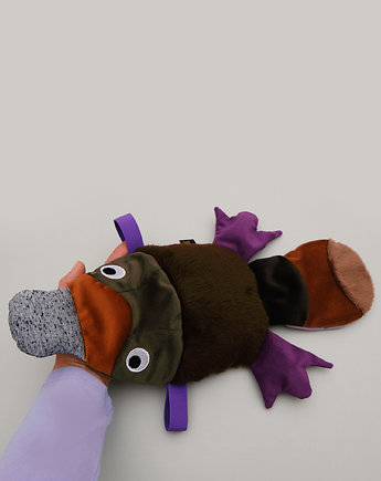 Dziobak brązowy- zabawka sensoryczna z różnorodnymi wypełnieniami, Kokodyl