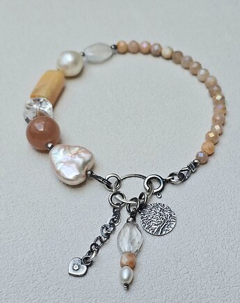 Stonowana Bransoletka Pearl Heart, ILEA