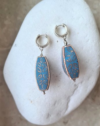 Kolczyki BLUE SEEDS- ceramika i srebro UNIKAT!, ISSI Jewelry