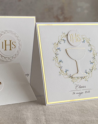 Kartka na komunię z pudełkiem i kopertą, 45B, Anna Art and Crafts