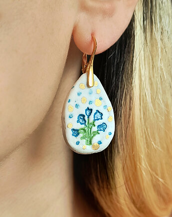 Kolczyki pozłacane Niezapominajki Kolekcja Parian, ZIĘBA