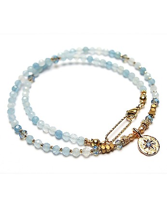 Akwamaryn choker vol. 12 /naszyjnik/ 24.11.24 - Szlachetna kolekcja, KiKa pracownia