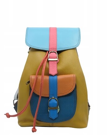 Plecak damski kolorowy skórzany regulowane szelki pojemny OLIVKA, Olivka Warsaw