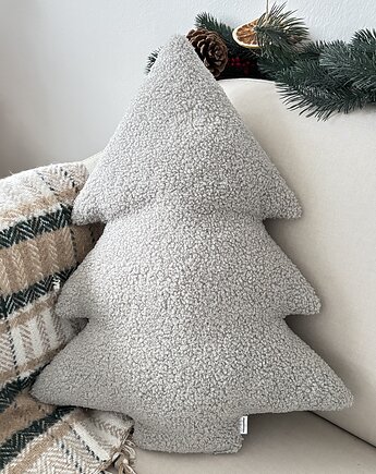 Poduszka Choinka Boucle Jasna Szara, poduszkownia