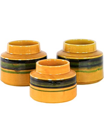 Zestaw wazonów ceramicznych, włoski design, lata 60,  Włochy, Przetwory design