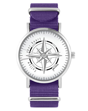 Zegarek - Kompas - fiolet, nylonowy, yenoo