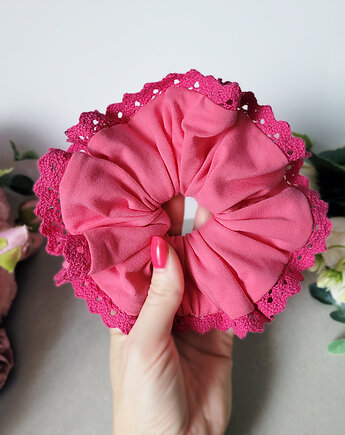 Gumka Maxi Scrunchie Seria z koronką- Cukierek, Seylla pracownia